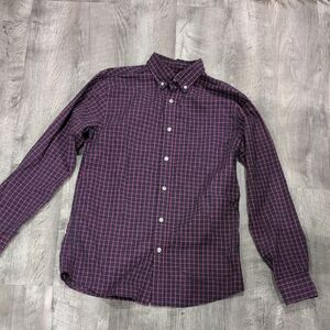 Sonoma Men's Plaid Button Down Shirt - Burgundy and Navy Size Small/Medium